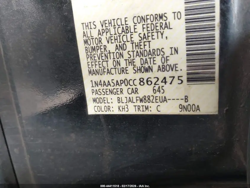 2012 NISSAN MAXIMA 3.5 SV