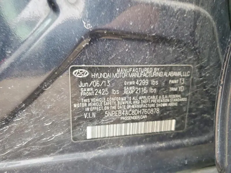 2013 HYUNDAI SONATA GLS  