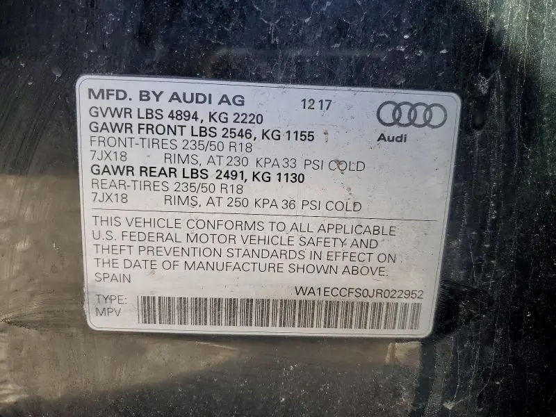 2018 AUDI Q3 PREMIUM  