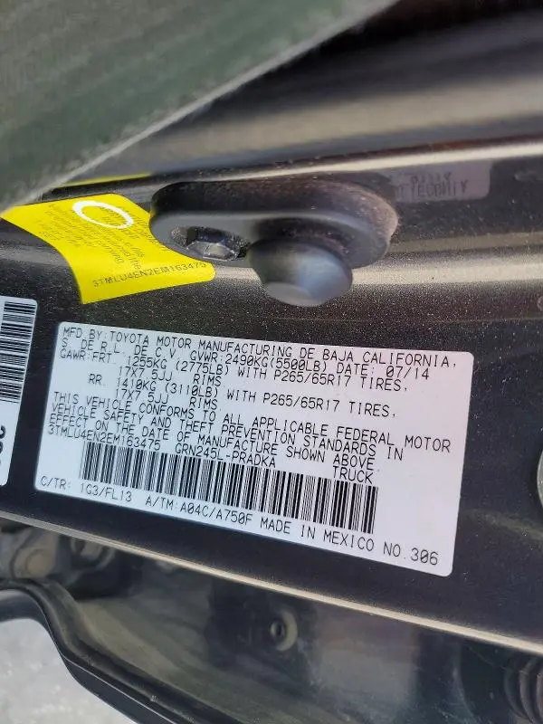 2014 TOYOTA TACOMA DOUBLE CAB  