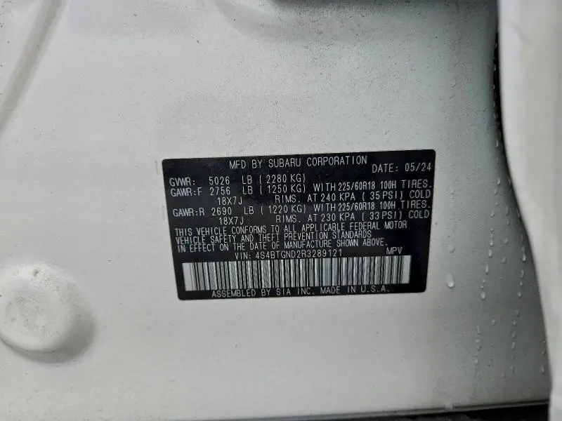 2024 SUBARU OUTBACK LIMITED XT  