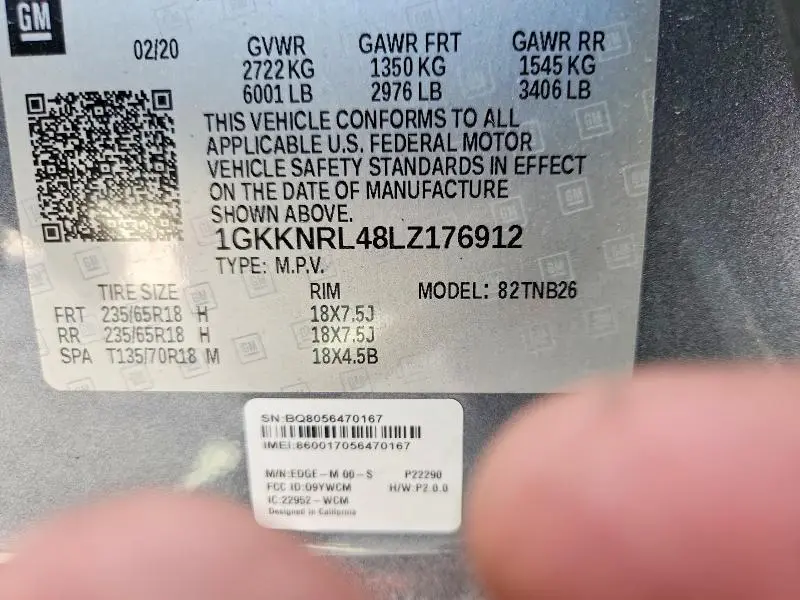 2020 GMC ACADIA SLE  
