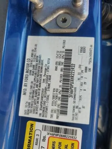 2017 FORD FUSION SE PHEV  