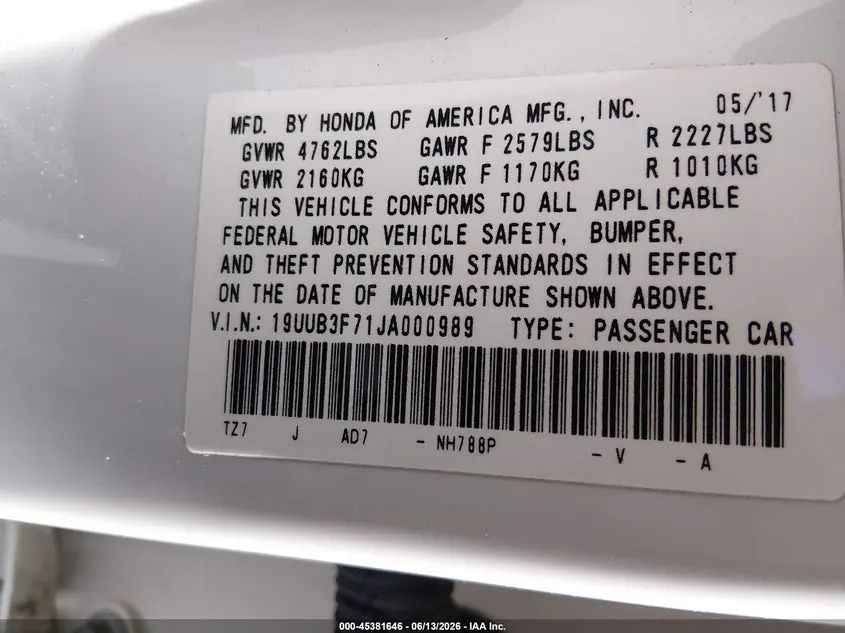 2018 ACURA TLX ADVANCE PKG
