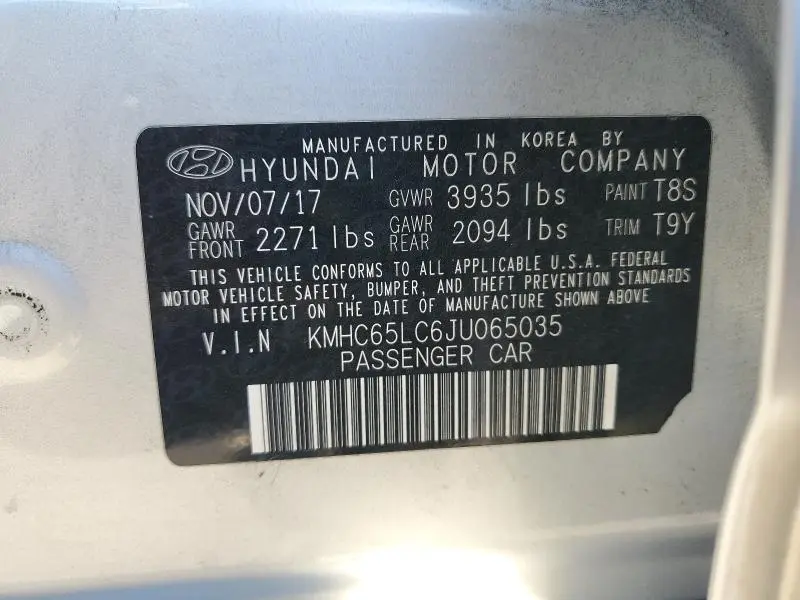 2018 HYUNDAI IONIQ BLUE  