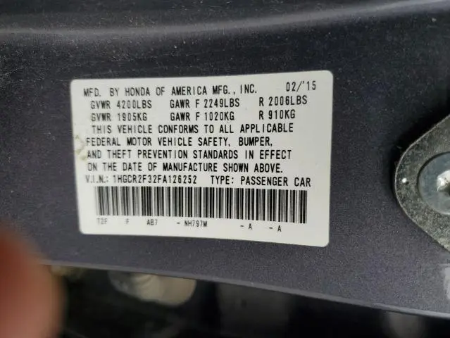 2015 HONDA ACCORD LX  