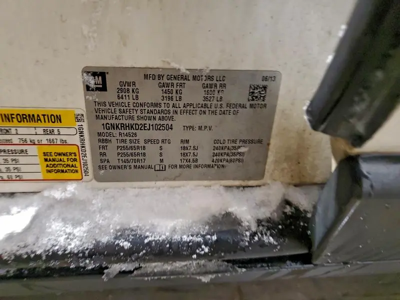 2014 CHEVROLET TRAVERSE LT  