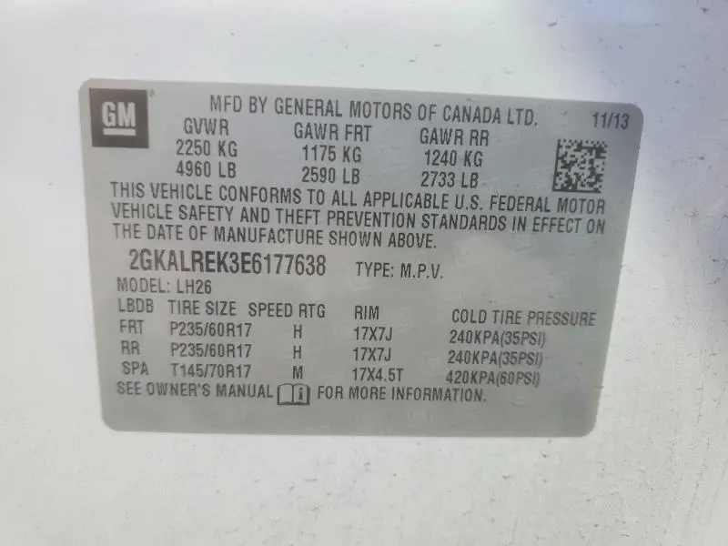 2014 GMC TERRAIN SLE  