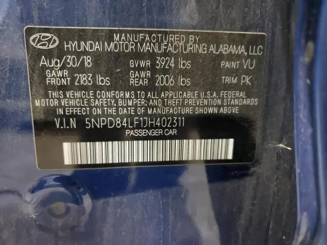 2018 HYUNDAI ELANTRA SEL  