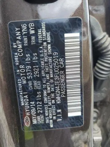 2015 HYUNDAI GENESIS 3.8L  
