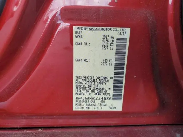 2017 NISSAN ALTIMA 2.5  