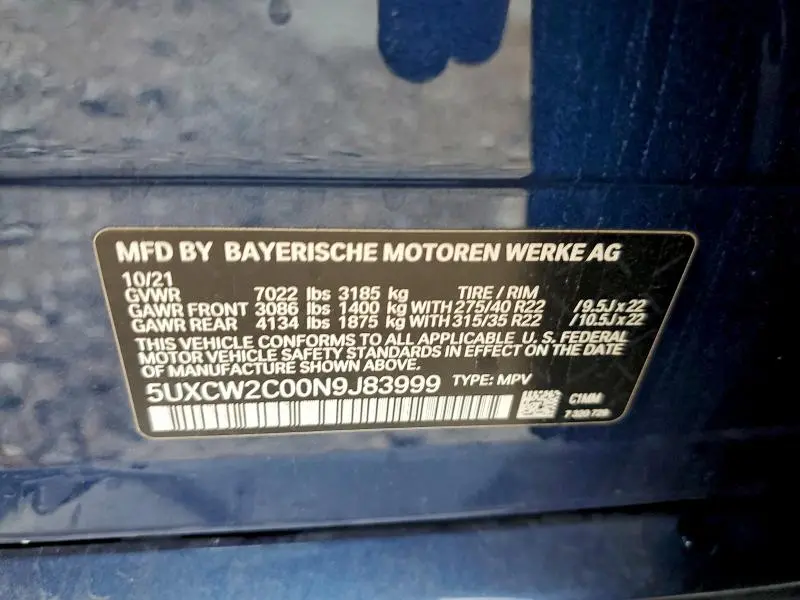 2022 BMW X7 XDRIVE40I  