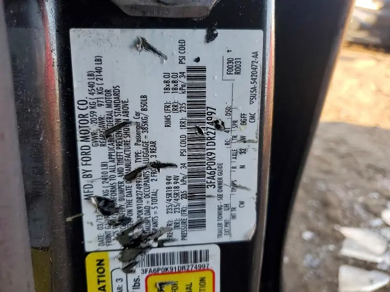 2013 FORD FUSION TITANIUM  