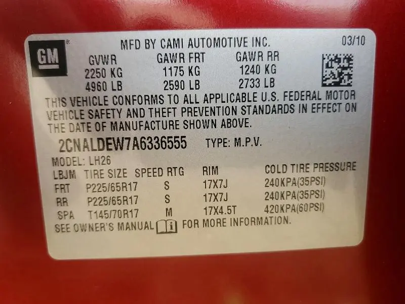 2010 CHEVROLET EQUINOX LT  