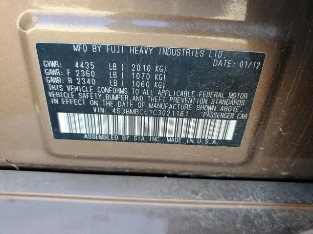 2012 SUBARU LEGACY 2.5I PREMIUM  