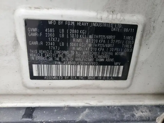 2011 SUBARU OUTBACK 2.5I LIMITED  