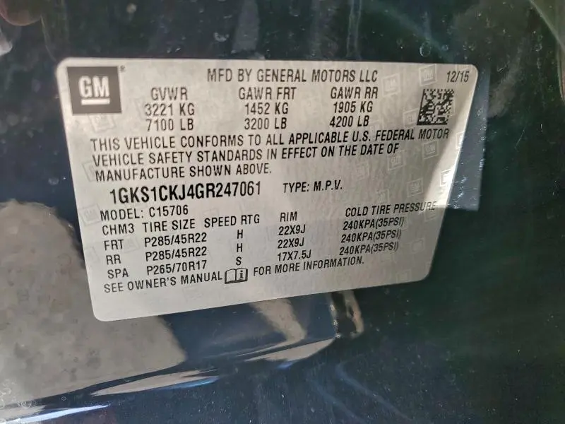 2016 GMC YUKON DENALI  