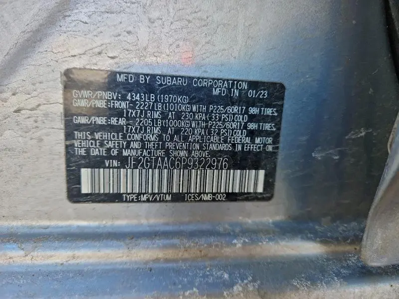 2023 SUBARU CROSSTREK   