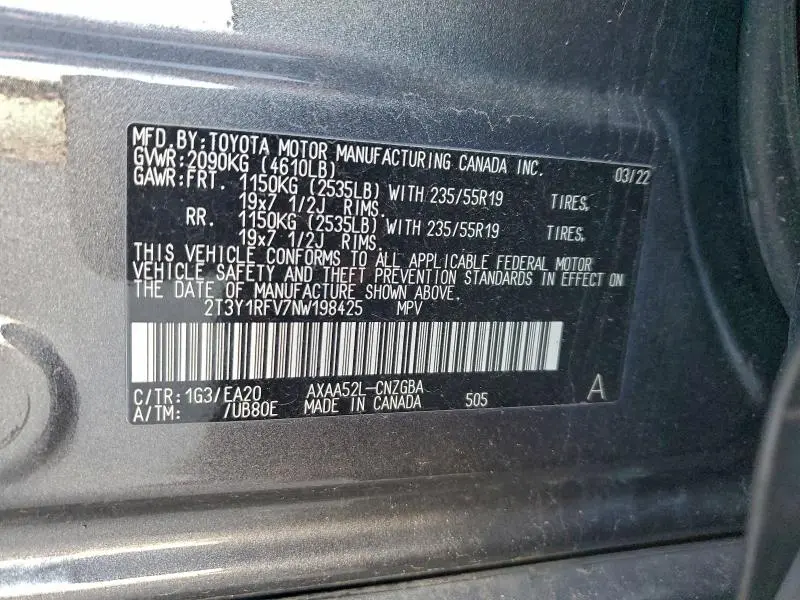 2022 TOYOTA RAV4 LIMITED  