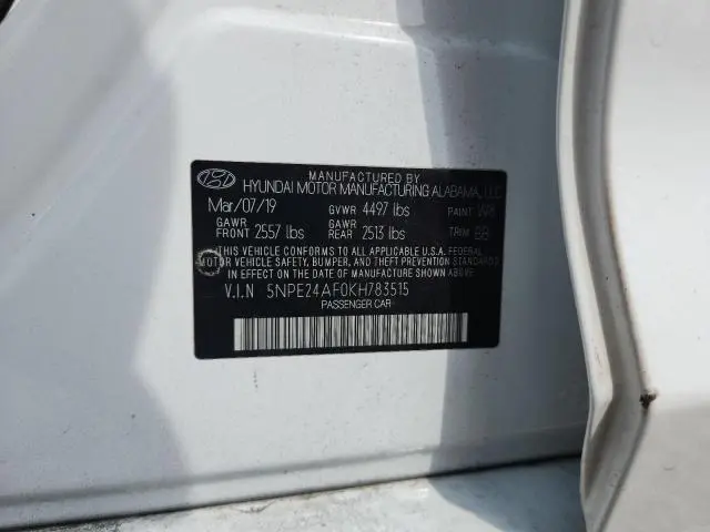 2019 HYUNDAI SONATA SE  