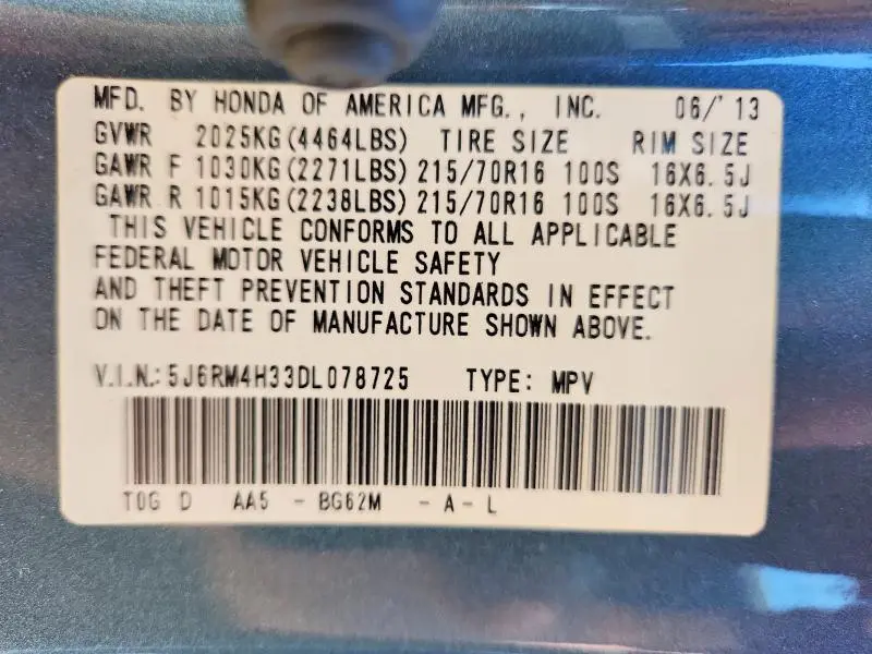 2013 HONDA CR-V LX  
