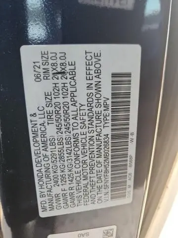 2021 HONDA PASSPORT EXL  