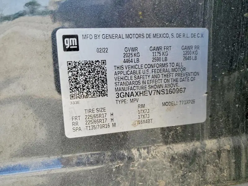 2022 CHEVROLET EQUINOX LS  