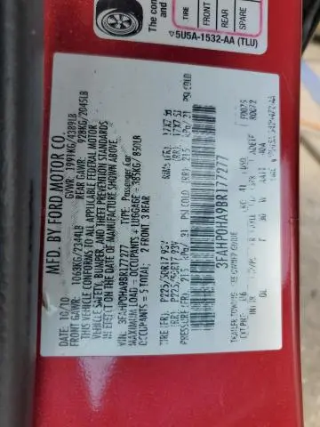 2011 FORD FUSION SE  