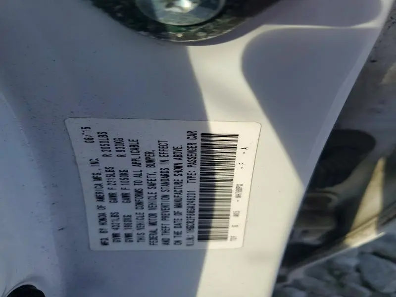 2016 HONDA ACCORD EXL  