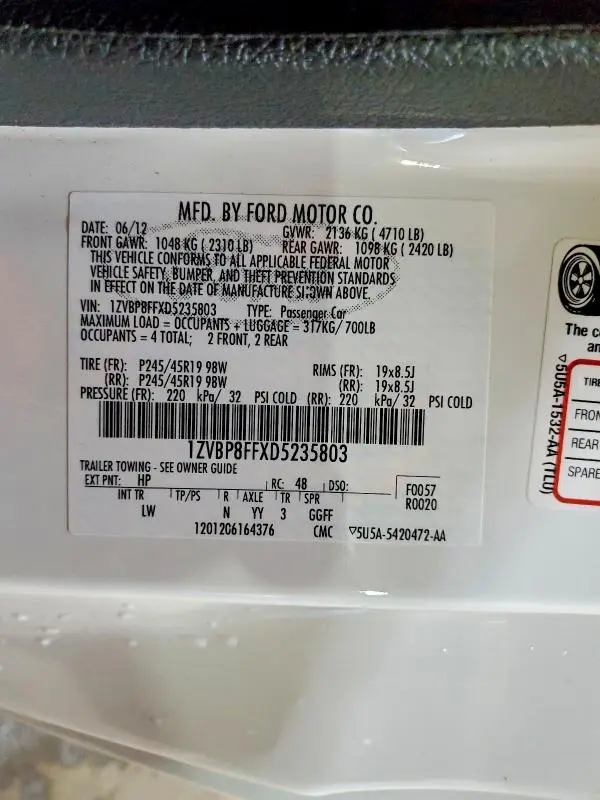 2013 FORD MUSTANG GT  