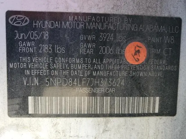 2018 HYUNDAI ELANTRA SEL  