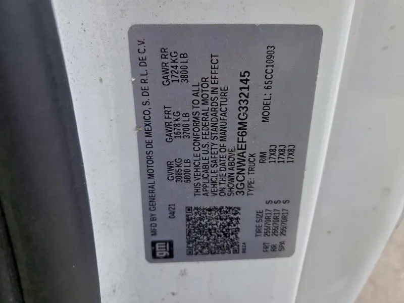 2021 CHEVROLET SILVERADO C1500  