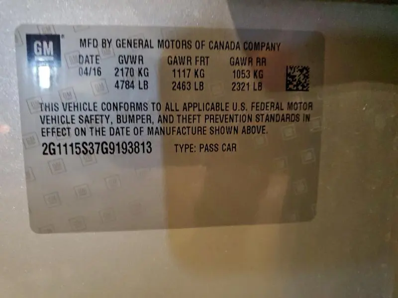 2016 CHEVROLET IMPALA LT  