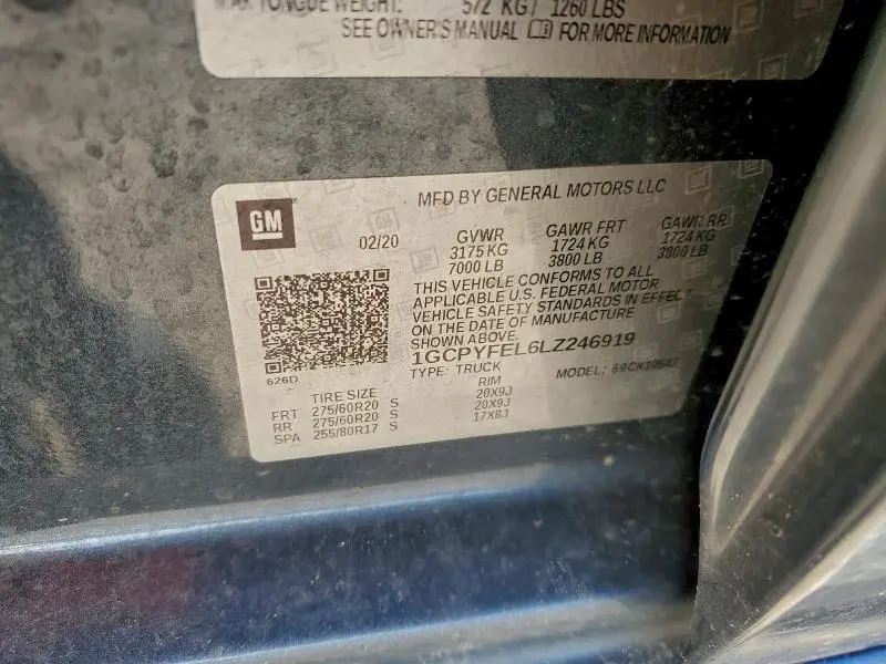 2020 CHEVROLET SILVERADO K1500 LT TRAIL BOSS  