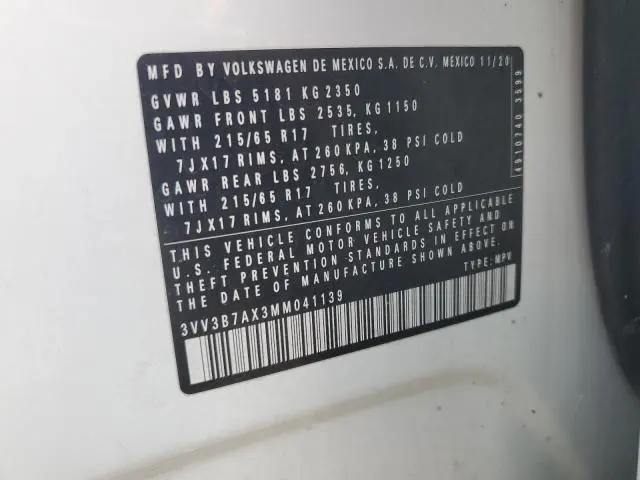 2021 VOLKSWAGEN TIGUAN SE  