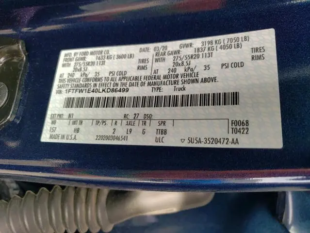 2020 FORD F150 SUPERCREW  