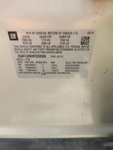 2015 GMC TERRAIN SLE  