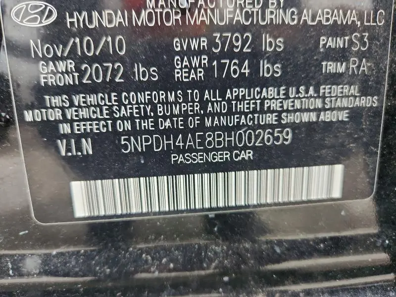 2011 HYUNDAI ELANTRA GLS  