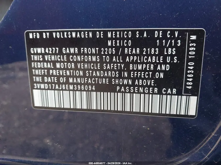 2014 VOLKSWAGEN JETTA 1.8T SE