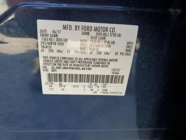 2017 LINCOLN MKX SELECT