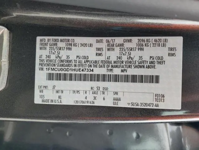 2017 FORD ESCAPE SE  