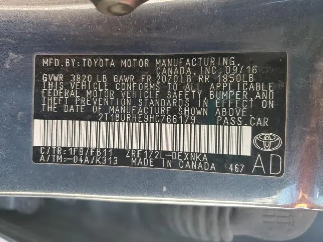 2017 TOYOTA COROLLA L  