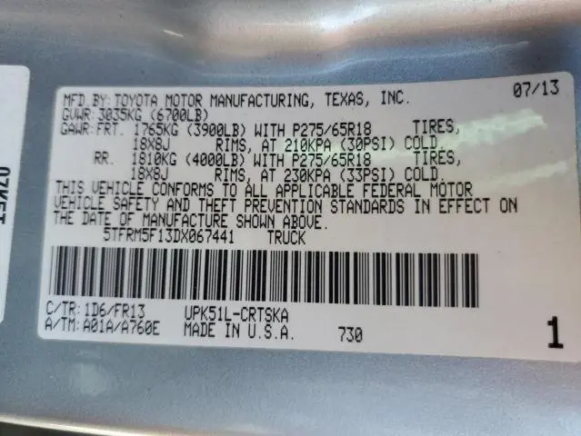 2013 TOYOTA TUNDRA DOUBLE CAB SR5  