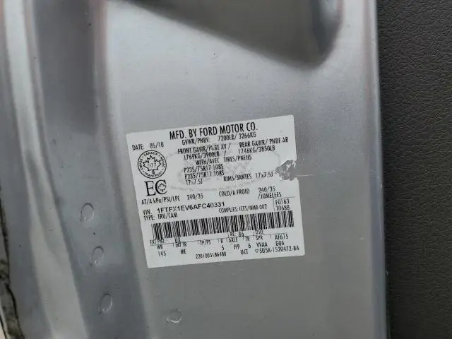 2010 FORD F150 SUPER CAB  