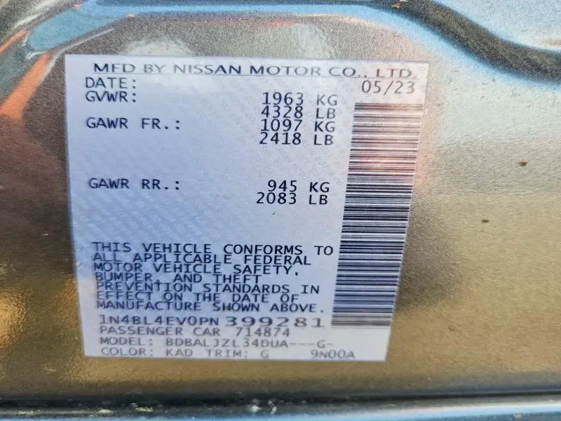 2023 NISSAN ALTIMA SL  