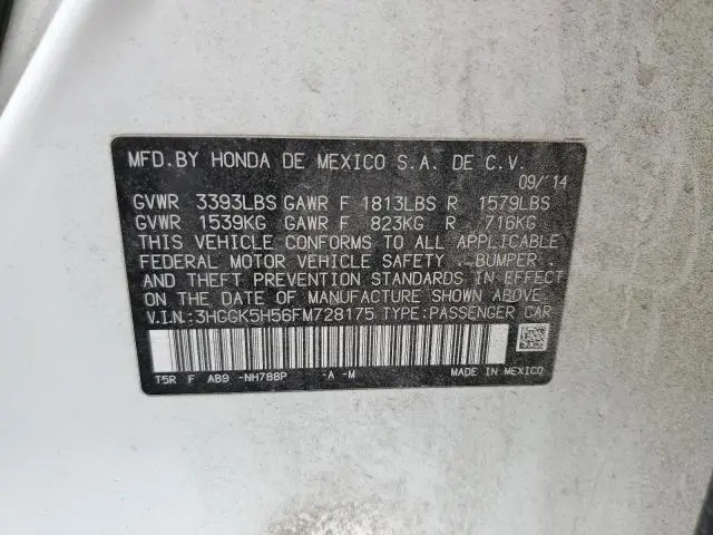 2015 HONDA FIT LX  