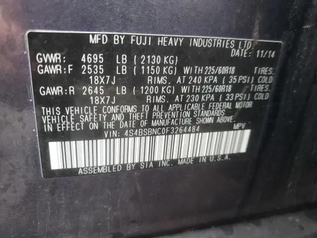 2015 SUBARU OUTBACK 2.5I LIMITED  