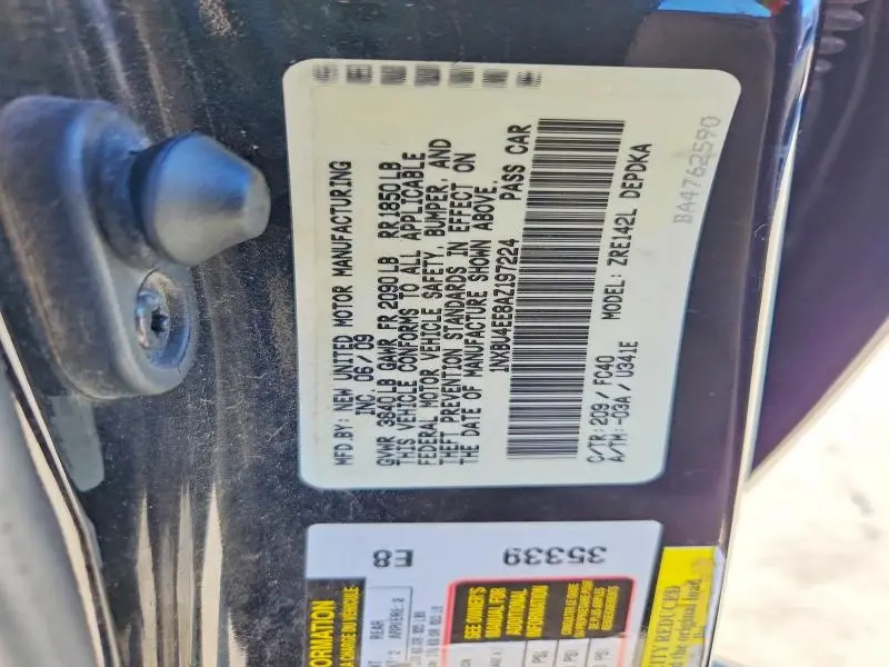 2010 TOYOTA COROLLA BASE  