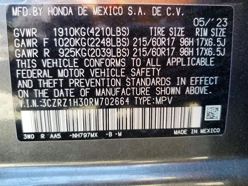 2024 HONDA HR-V LX  