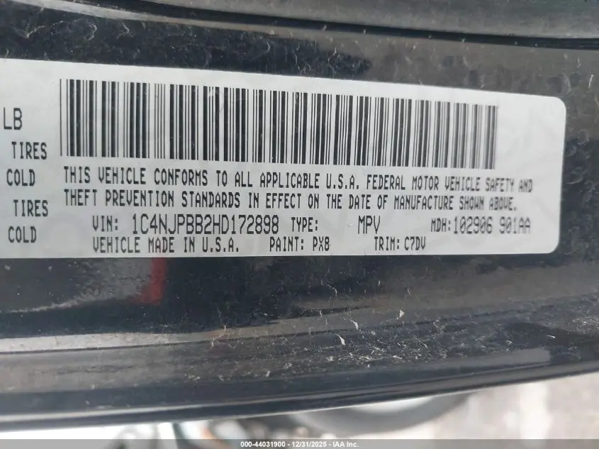 2017 JEEP PATRIOT SPORT FWD